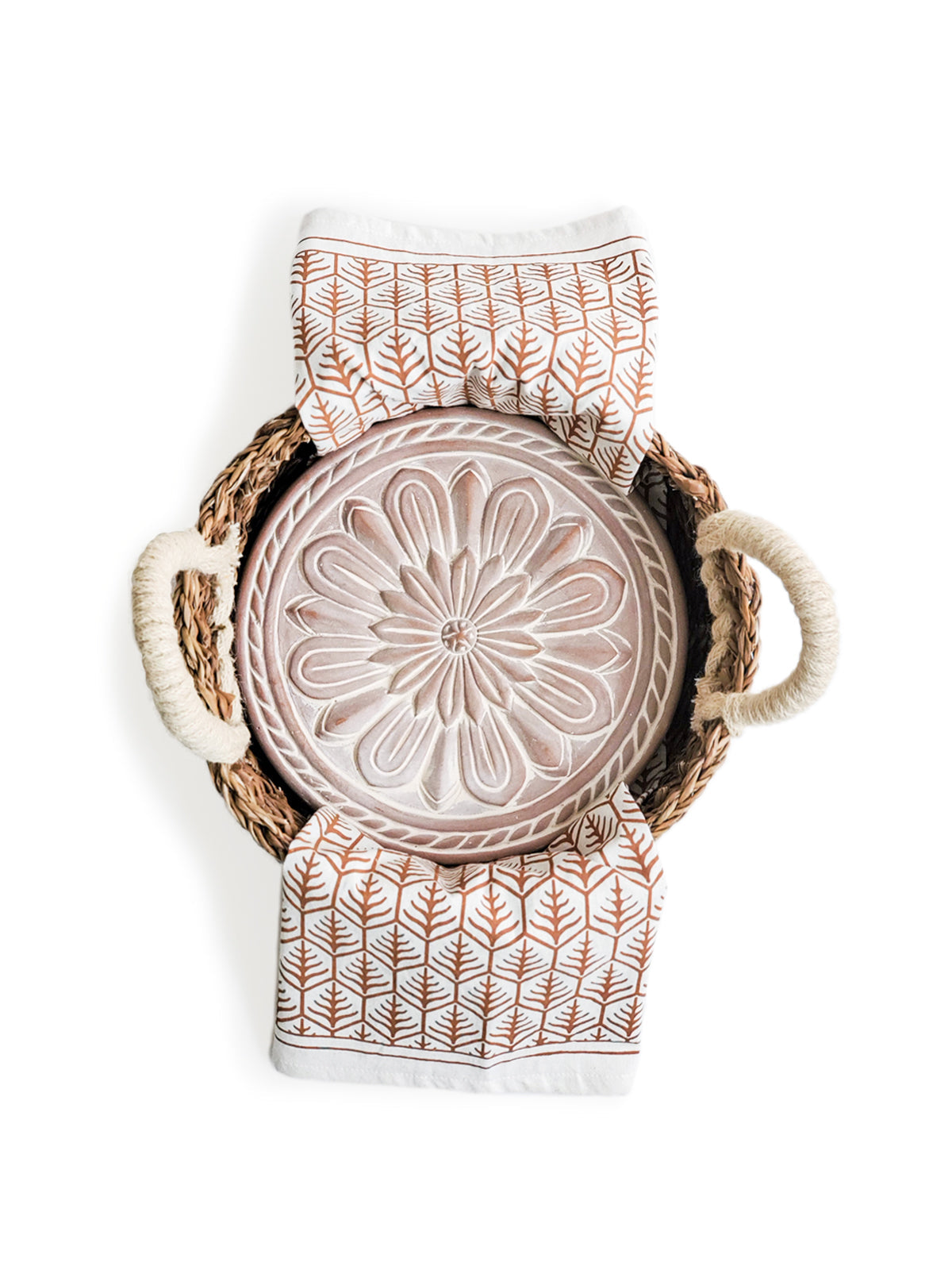 Bread Warmer & Basket Gift Set with Tea Towel - Vintage Flower by KORISSA