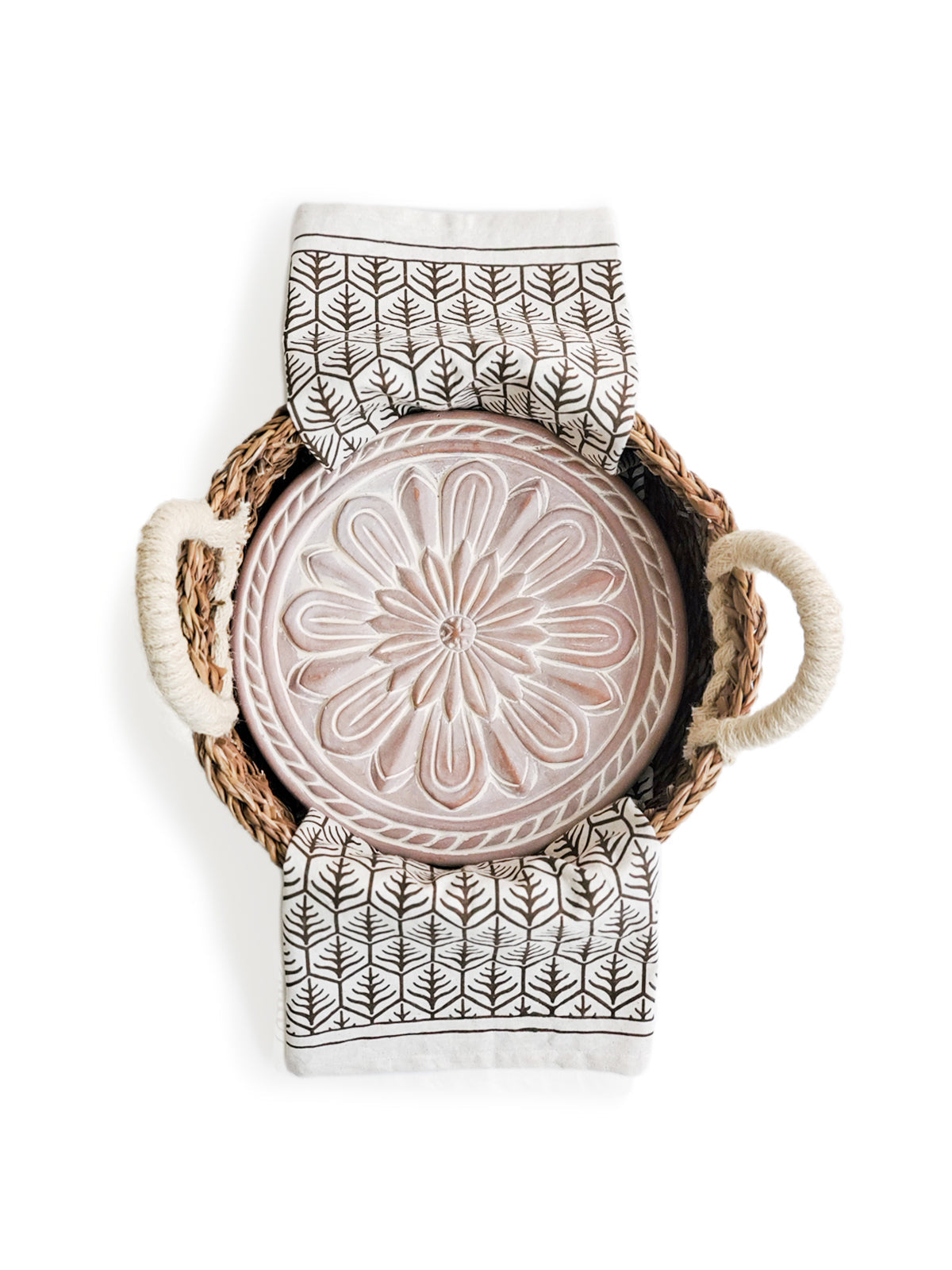 Bread Warmer & Basket Gift Set with Tea Towel - Vintage Flower by KORISSA