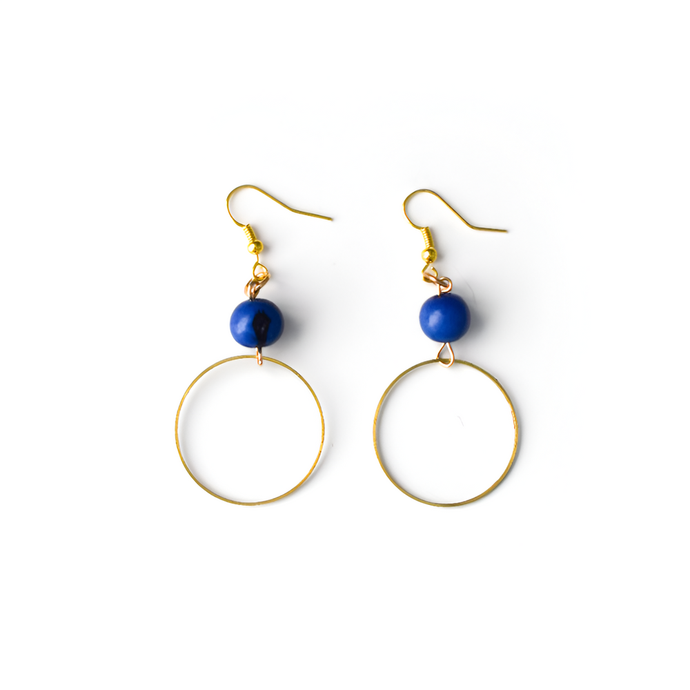 Acai Hoop Earrings in Blue by SutiSana