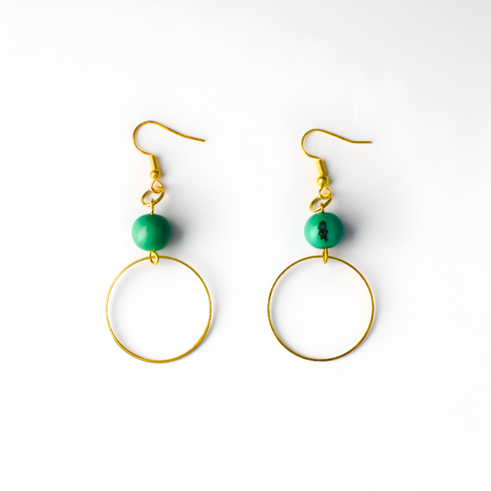 Acai Hoop Earrings in Sea Green by SutiSana