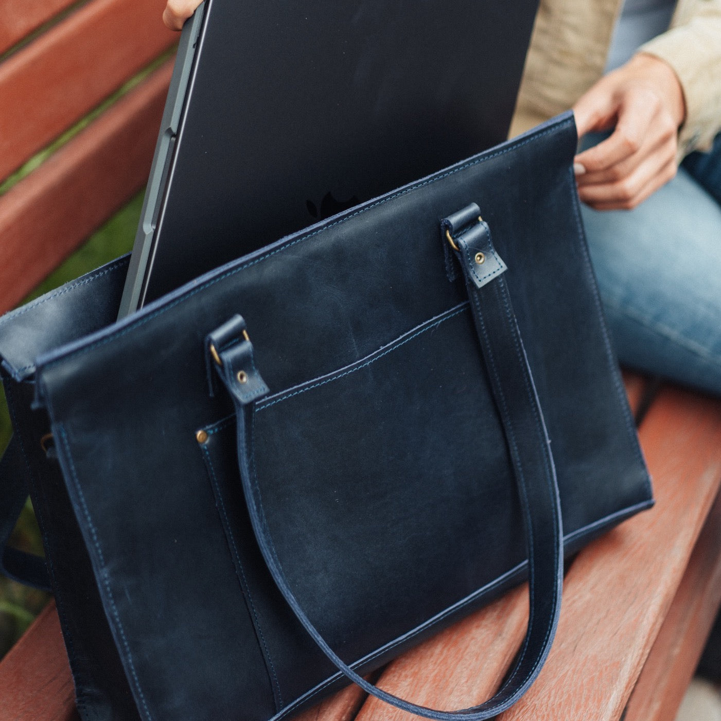 
                  
                    Andean Laptop Bag in Navy by SutiSana
                  
                