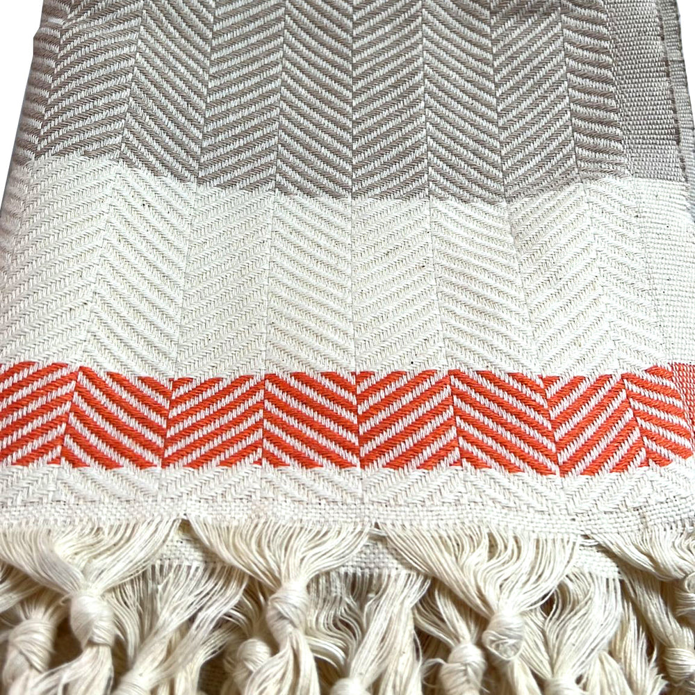 
                  
                    Pipa Sustainable Hand-loomed Throw Blanket - Beige by Hilana Upcycled Cotton
                  
                
