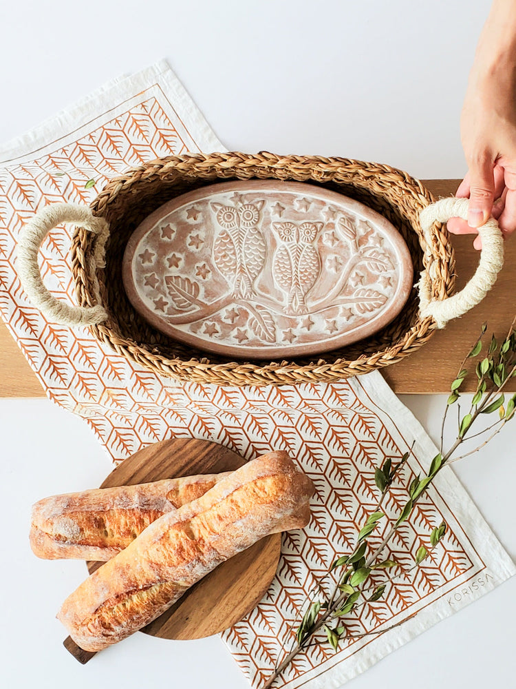 
                  
                    Bread Warmer & Basket Gift Set with Tea Towel - Owl Oval by KORISSA
                  
                