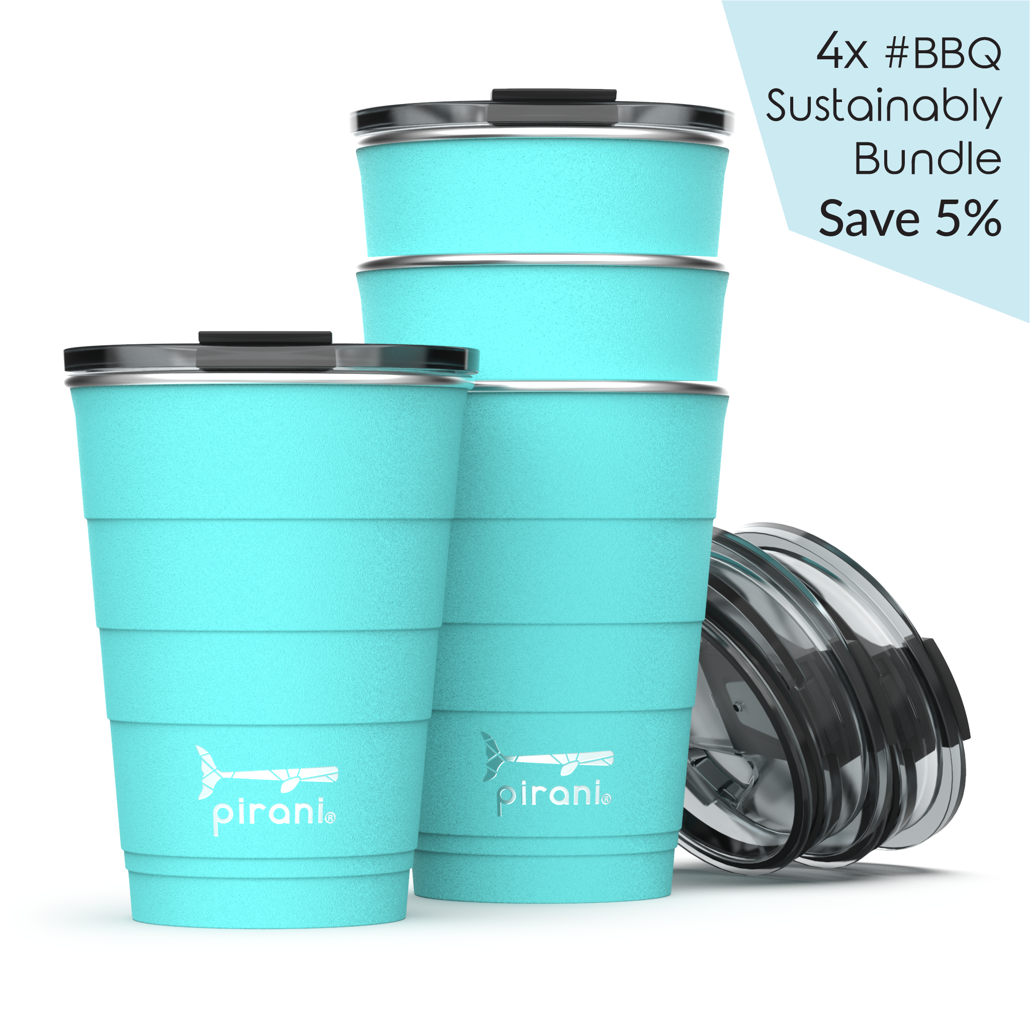 16oz Insulated Stackable Tumbler - 4 Pack - Backyard BBQ Set by
