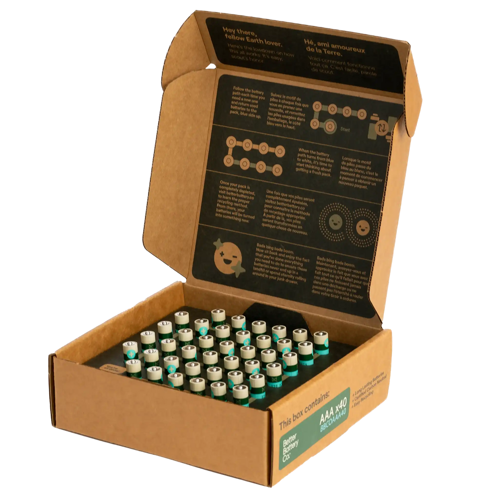 
                  
                    AAA Carbon Neutral Recyclable Battery | 40 Pack | by Better Battery Co.
                  
                