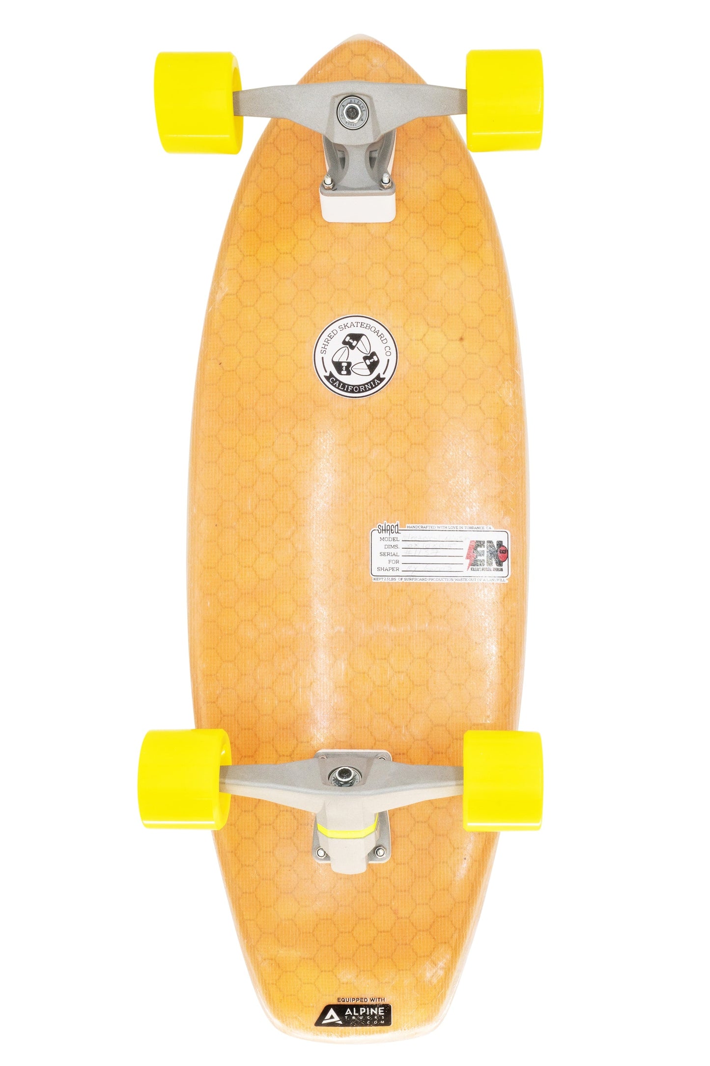 Surfskate - Electrical Ninja ( 30”) - Resin Tint Orange by Shred Skateboard Co