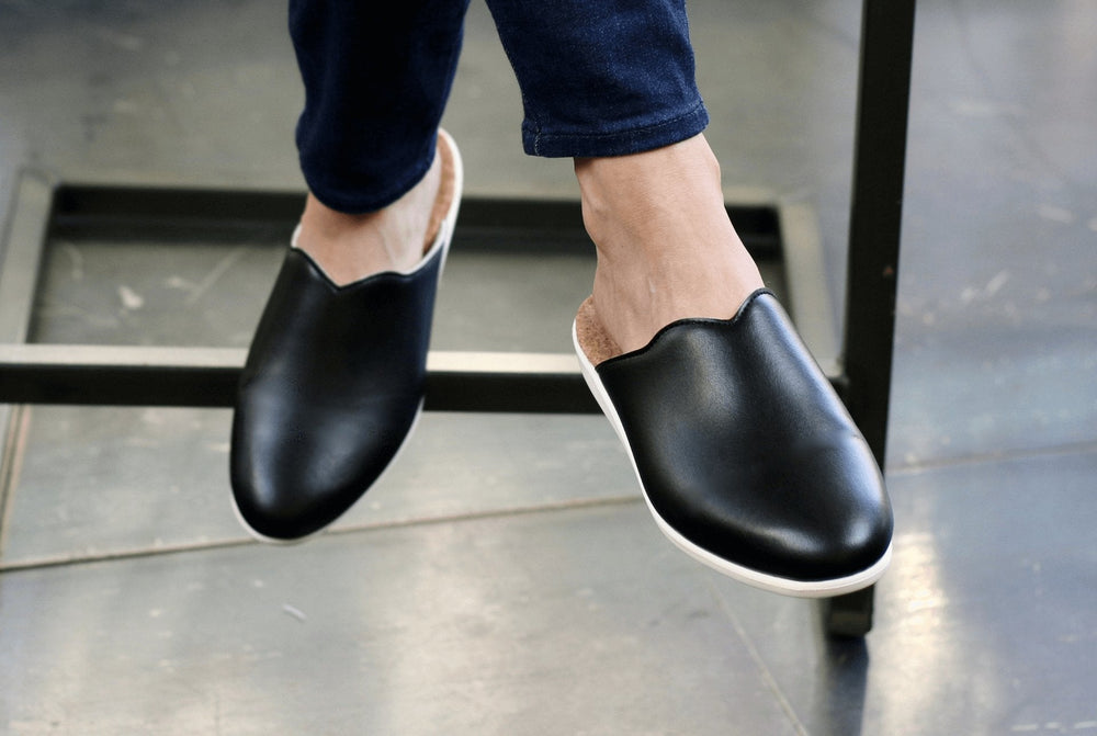 
                  
                    Plant-Based & Recycled Material Black House Mules by Dooeys
                  
                