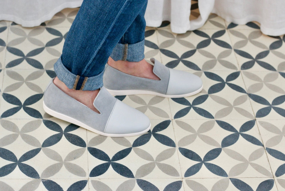 
                  
                    Plant-Based & Recycled Material Blue / Grey House Loafers by Dooeys
                  
                