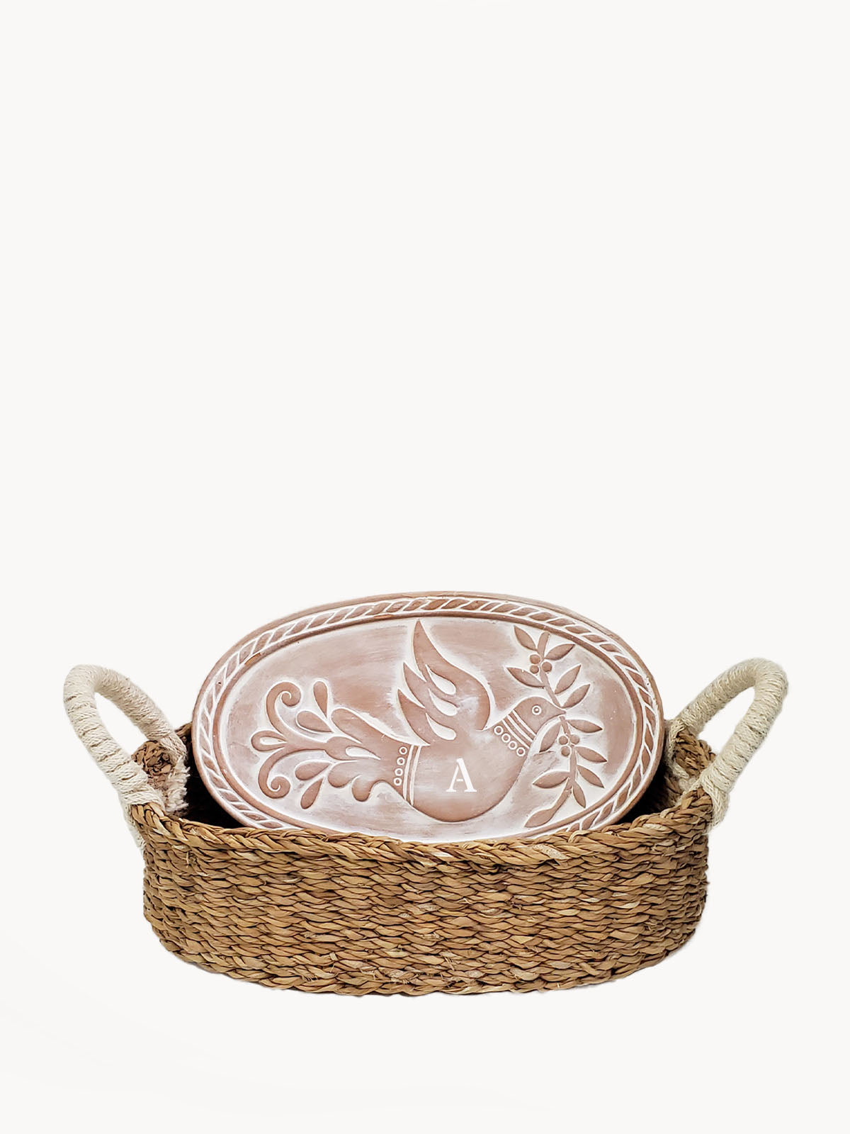 
                  
                    Monogrammed Bread Warmer & Basket - Bird Oval by KORISSA
                  
                