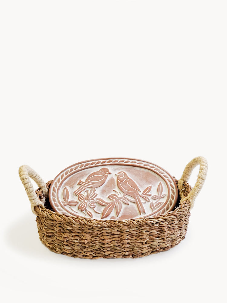 
                  
                    Bread Warmer & Basket - Lovebirds Oval by KORISSA
                  
                