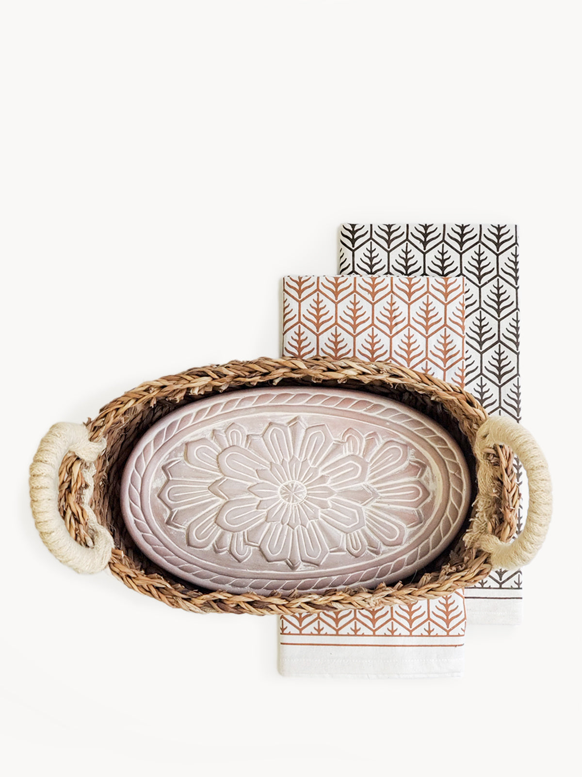 
                  
                    Bread Warmer & Basket Gift Set with Tea Towel - Flower by KORISSA
                  
                