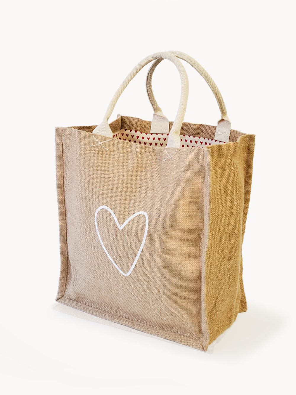 Jute Canvas Market Bag - Love by KORISSA