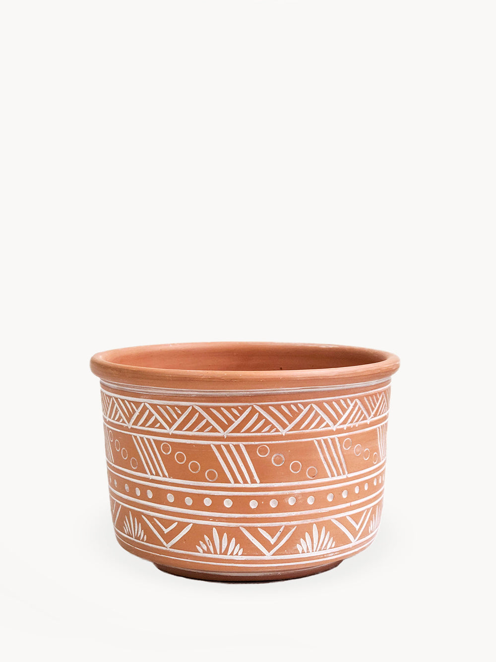 Hand Etched Terracotta Pot - Large by KORISSA