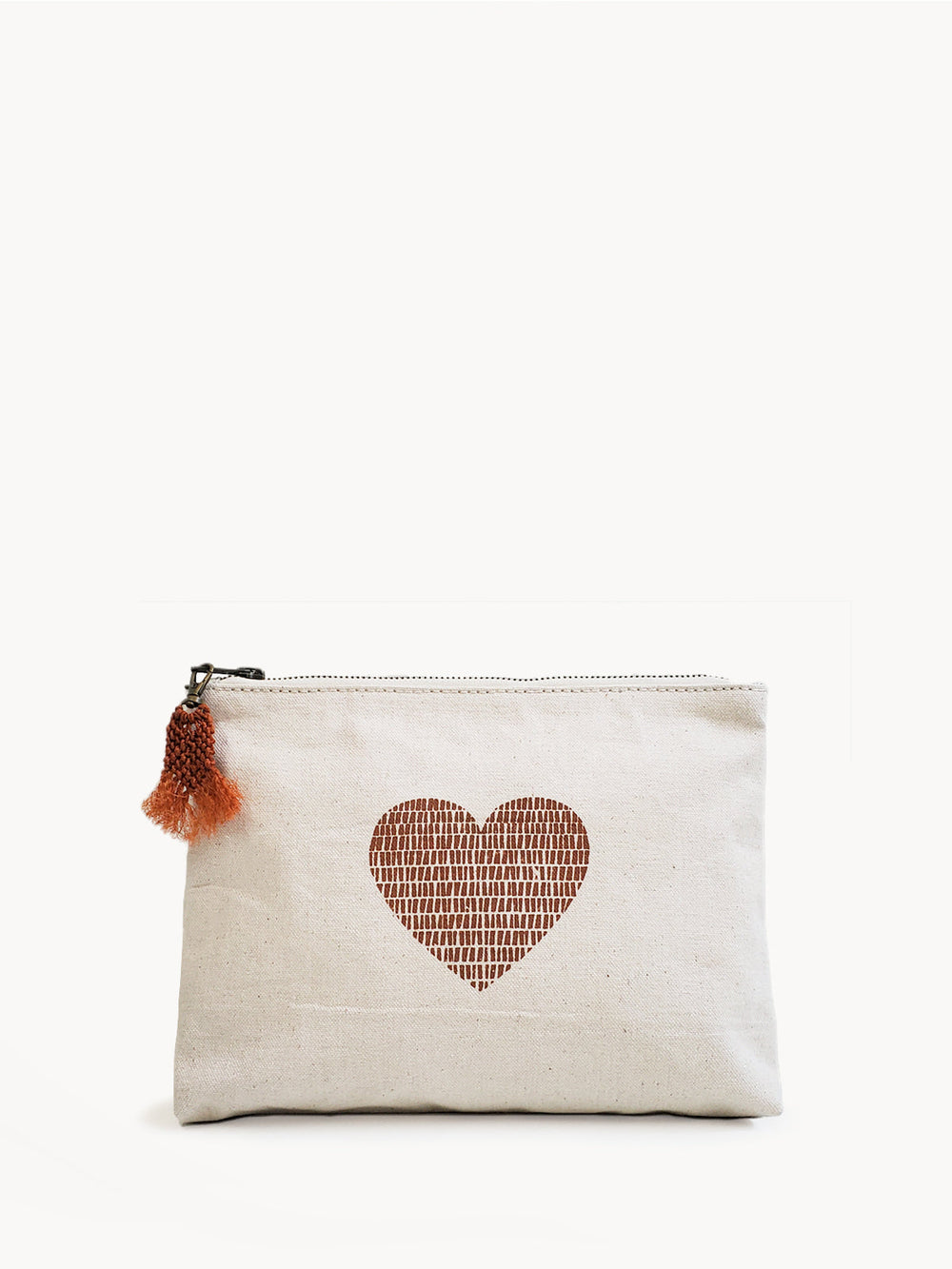 Hand Screen Printed Cotton Canvas Pouch - Love by KORISSA