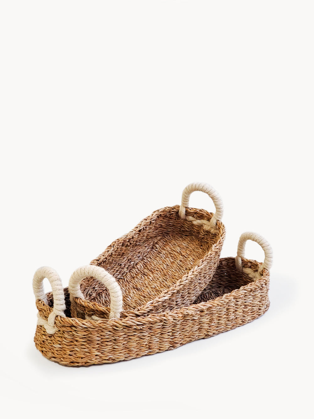 Savar Bread Basket with White Handle by KORISSA