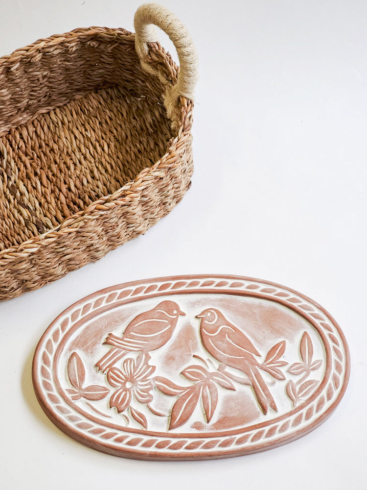 
                  
                    Bread Warmer & Basket - Lovebirds Oval by KORISSA
                  
                