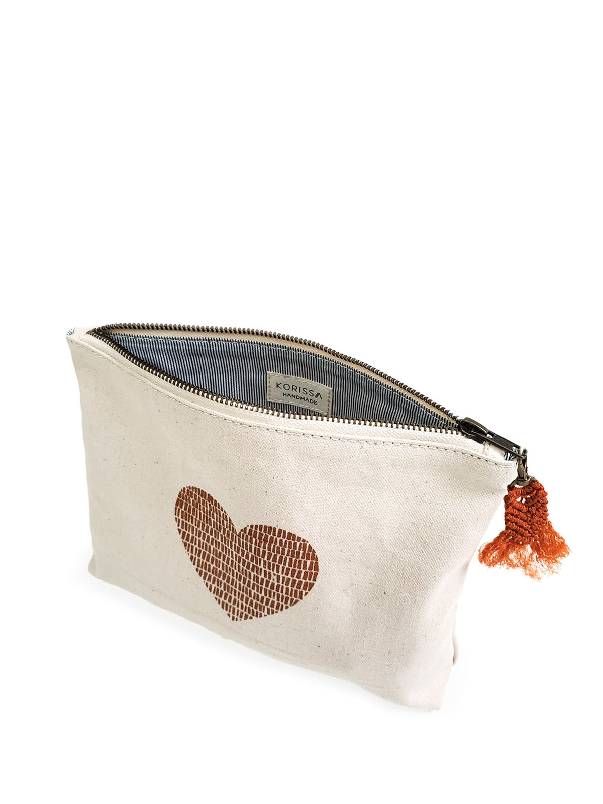 
                  
                    Hand Screen Printed Cotton Canvas Pouch - Love by KORISSA
                  
                