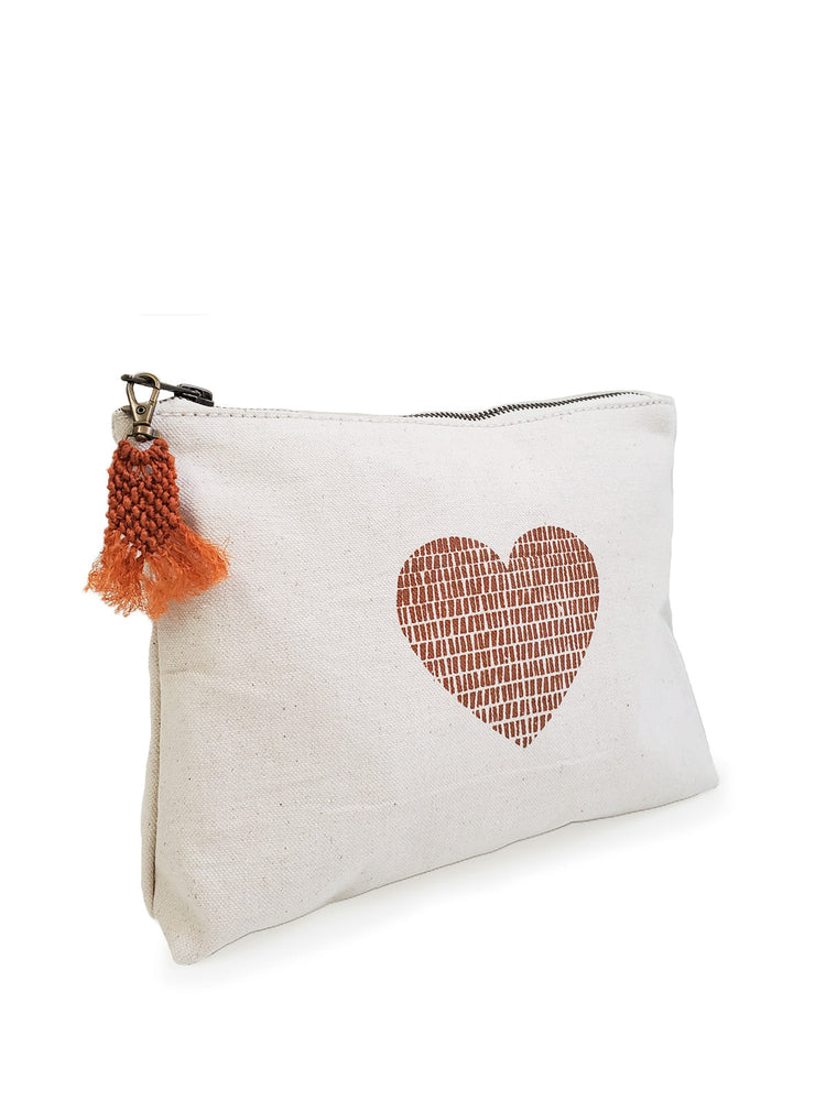 
                  
                    Hand Screen Printed Cotton Canvas Pouch - Love by KORISSA
                  
                