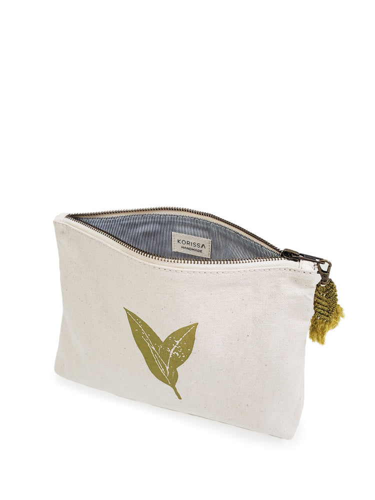 
                  
                    Hand Screen Printed Cotton Canvas Pouch - Nature by KORISSA
                  
                