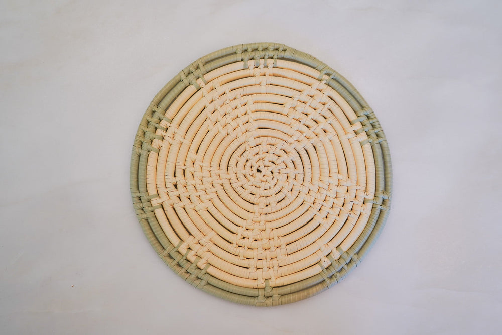 Round 8 inch Trivet with Sage Trim by 2nd Story Goods