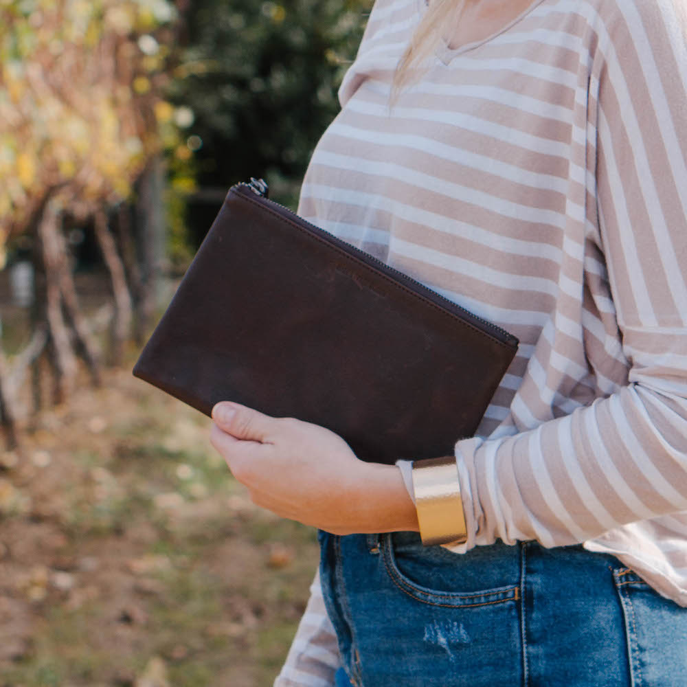 
                  
                    LEATHER CLUTCH BROWN by MADE FREE®
                  
                