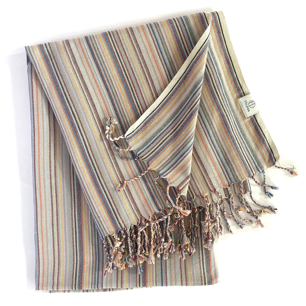 Casablanca Sustainable Striped Turkish Towel / Blanket by Hilana Upcycled Cotton
