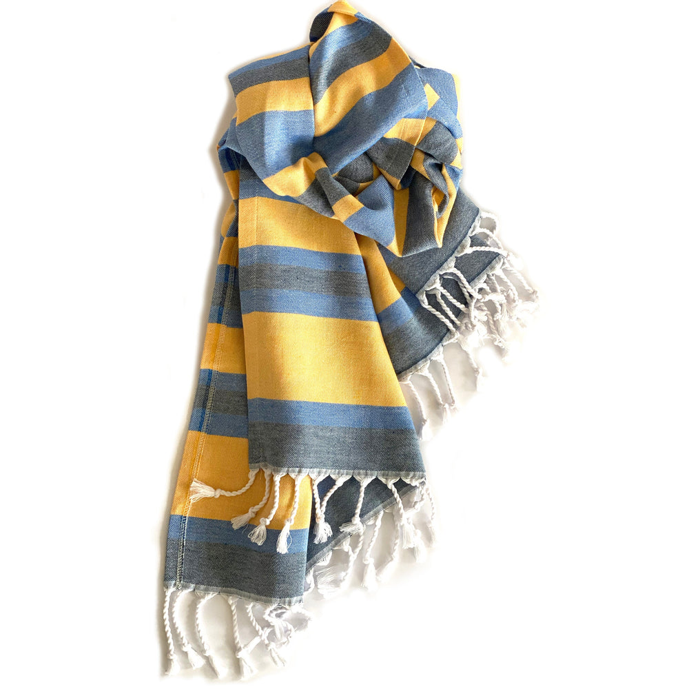 
                  
                    Samara Blue & Yellow Turkish Towel by Hilana Upcycled Cotton
                  
                