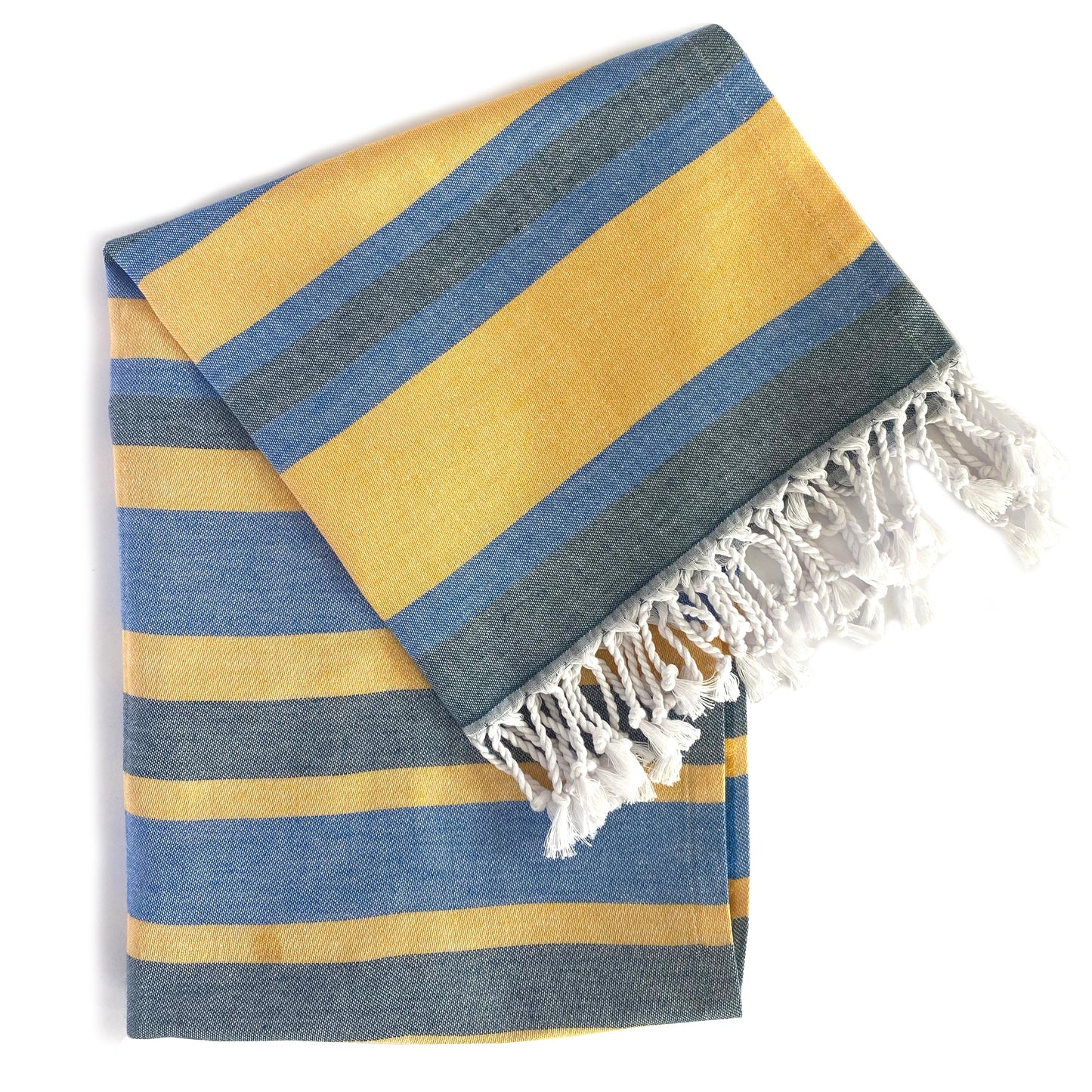 
                  
                    Samara Blue & Yellow Turkish Towel by Hilana Upcycled Cotton
                  
                