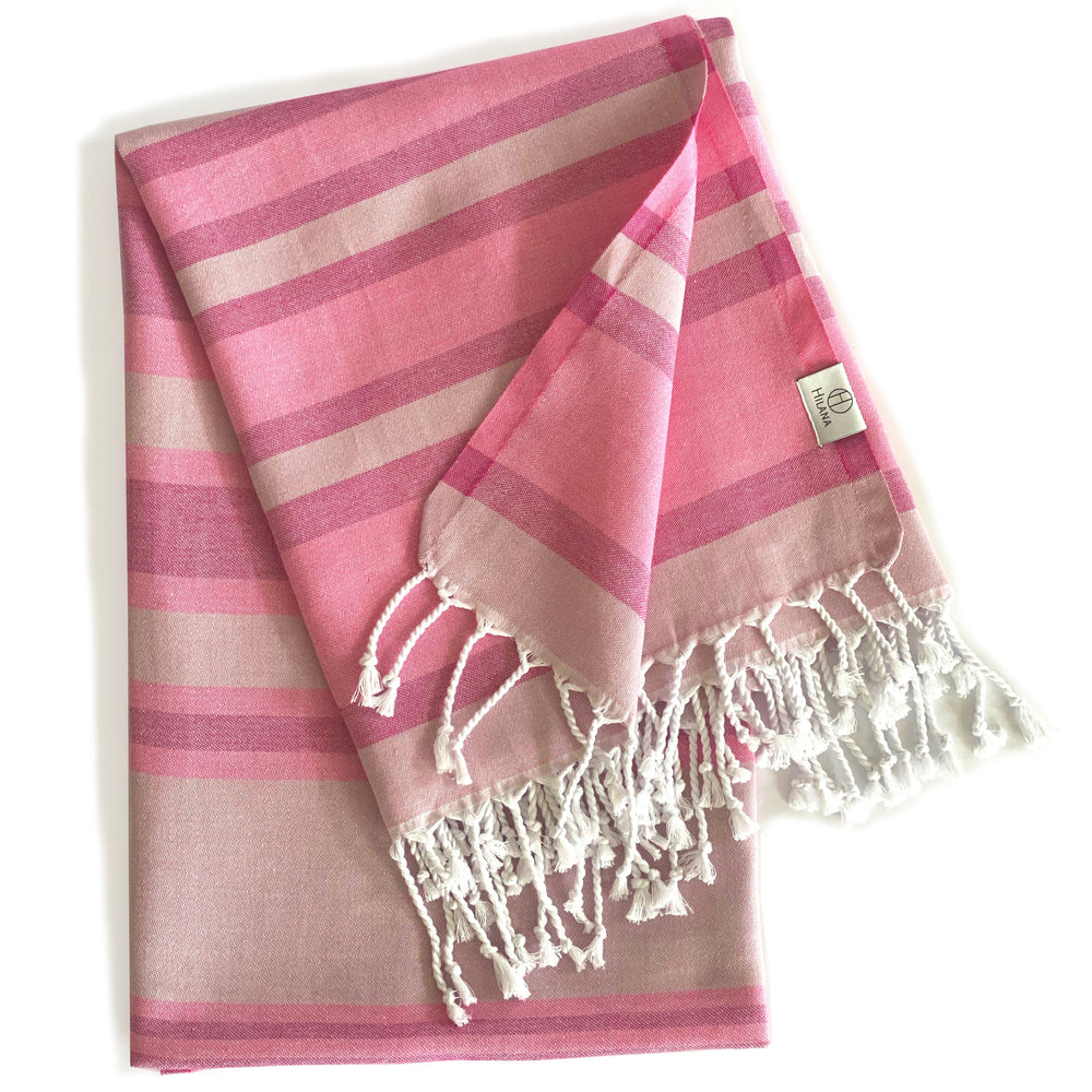 Samara Sustainable Turkish Towel Pink by Hilana Upcycled Cotton