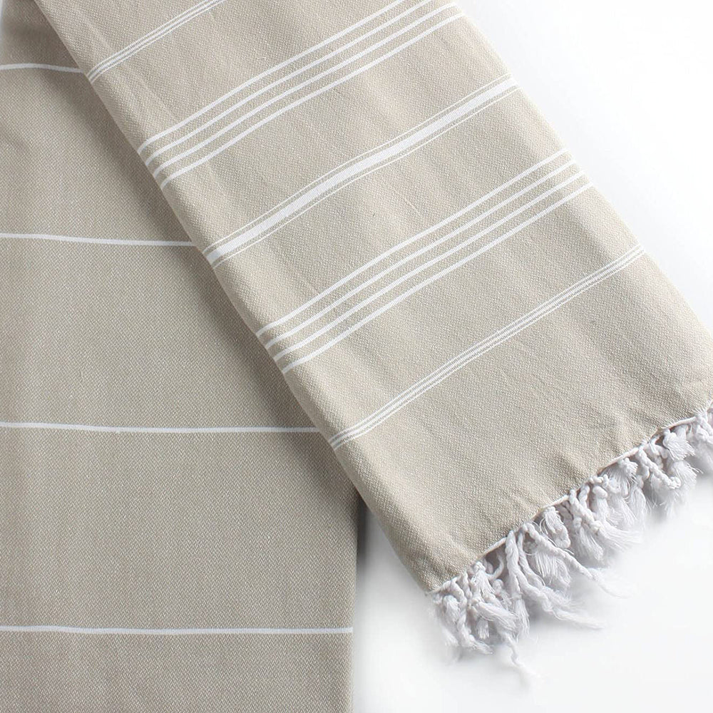 
                  
                    Pure Series Sustainable Turkish Towel Beige by Hilana Upcycled Cotton
                  
                