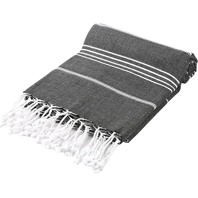 
                  
                    Pure Series: Sustainable Turkish Towel - Black by Hilana Upcycled Cotton
                  
                