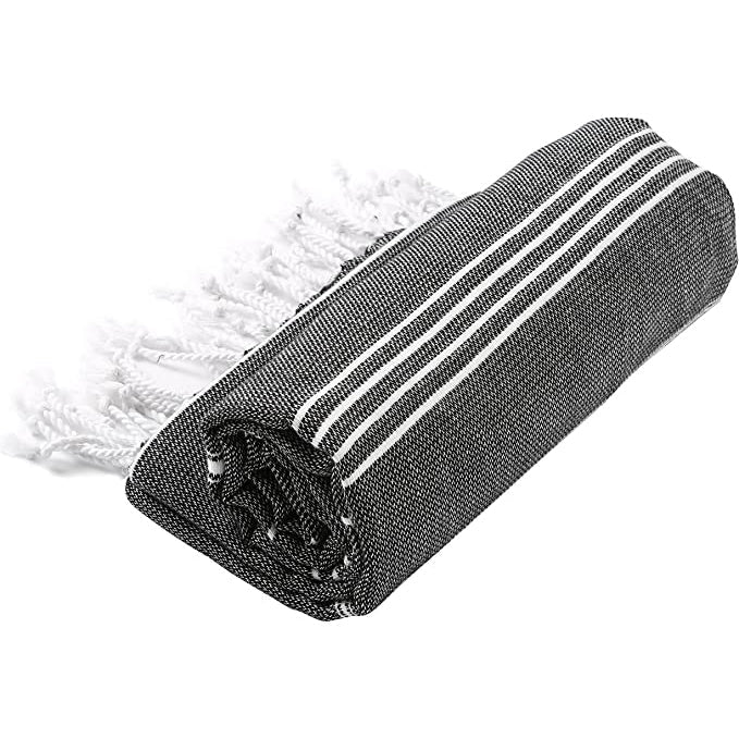 
                  
                    Pure Series: Sustainable Turkish Towel - Black by Hilana Upcycled Cotton
                  
                