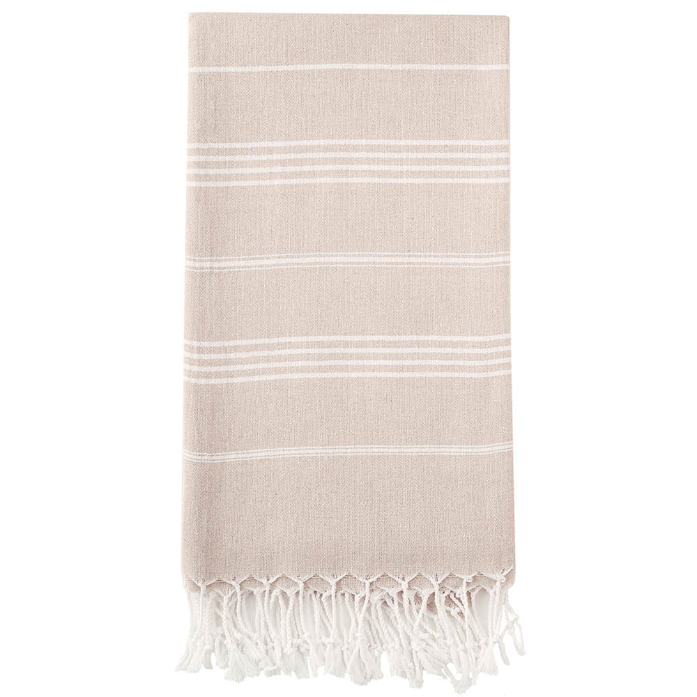 Pure Series Sustainable Turkish Towel Beige by Hilana Upcycled Cotton