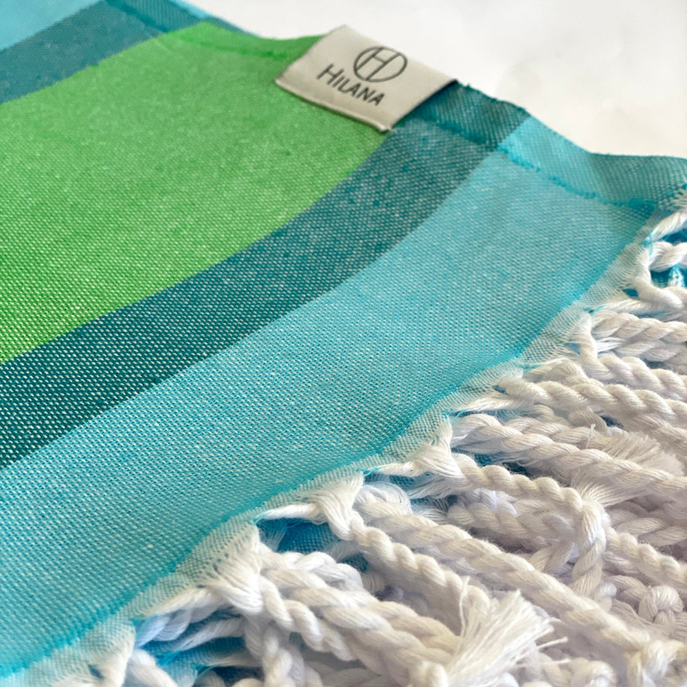 
                  
                    Samara Striped Sustainable Turkish Towel  Green by Hilana Upcycled Cotton
                  
                