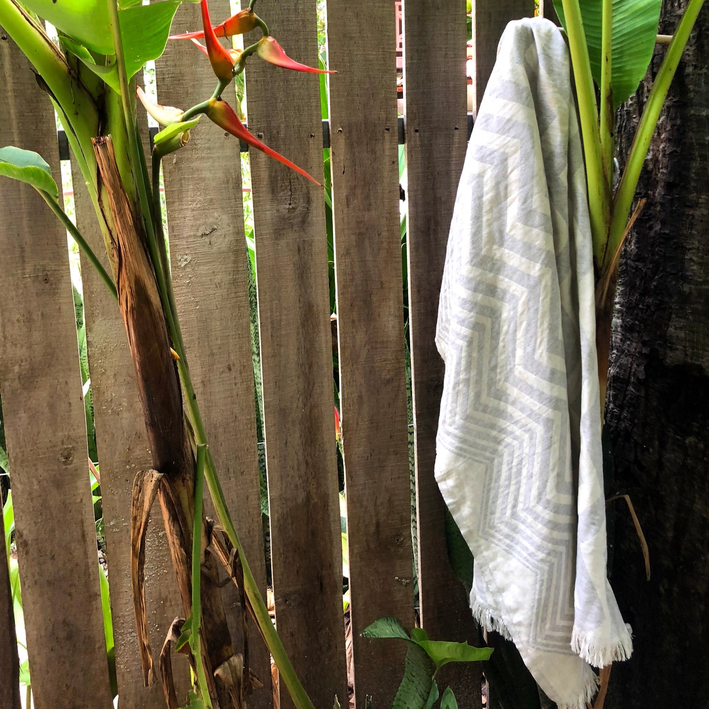 
                  
                    Mersin Chevron Turkish Towel / Blanket - Gray by Hilana Upcycled Cotton
                  
                