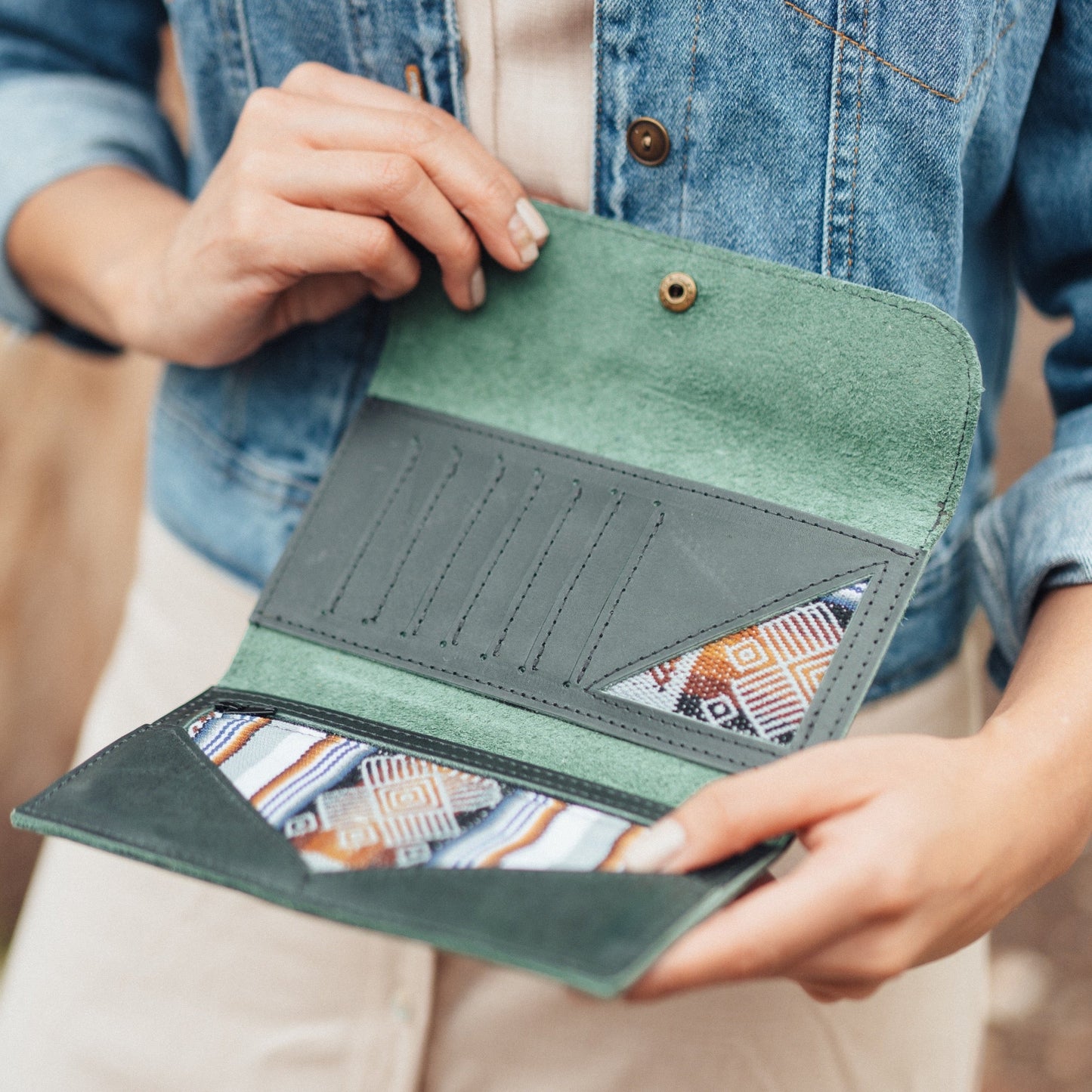 
                  
                    Leather Wallet in Emerald by SutiSana
                  
                