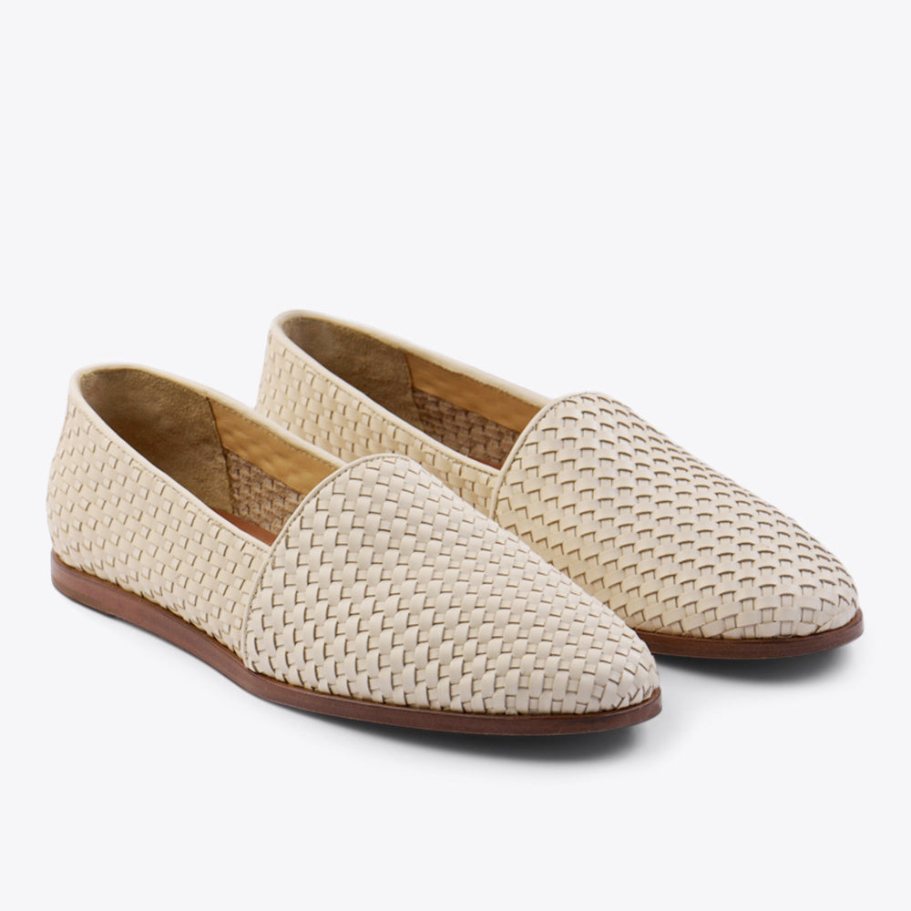 Alejandro Woven Slip On Woven Bone