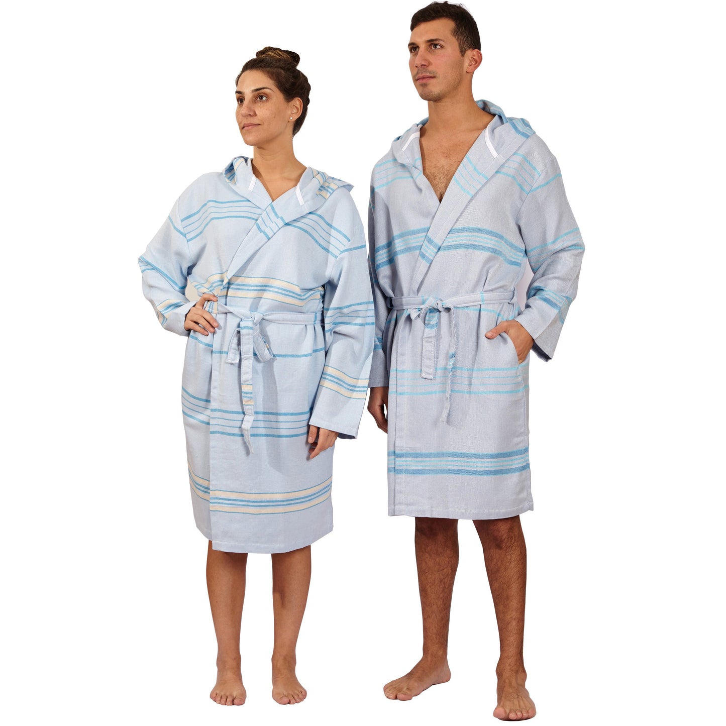 
                  
                    Antalya Unisex Bathrobe  - Turquoise by Hilana Upcycled Cotton
                  
                