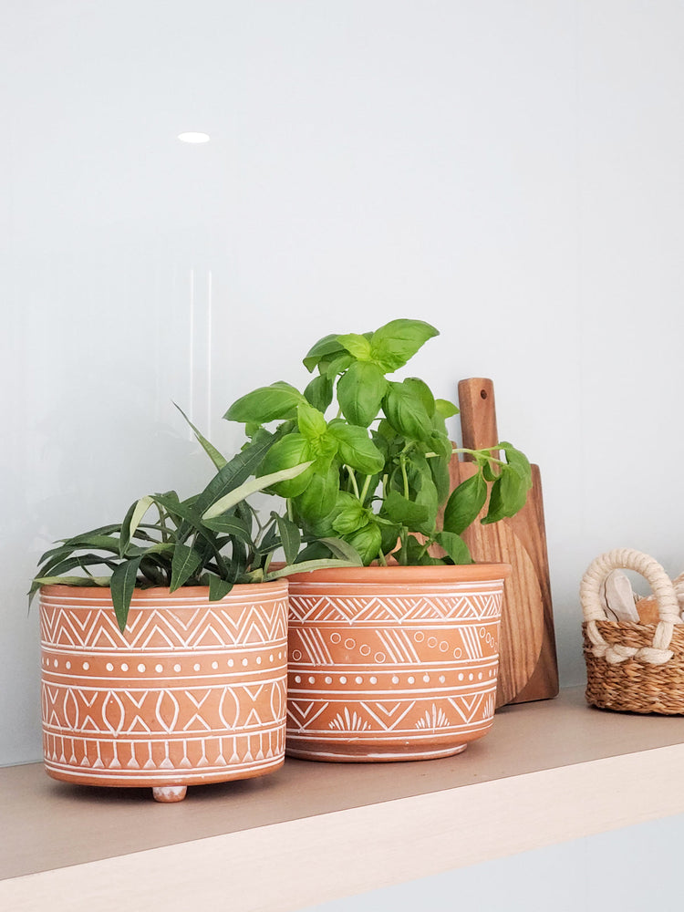 
                  
                    Hand Etched Terracotta Pot - Small by KORISSA
                  
                