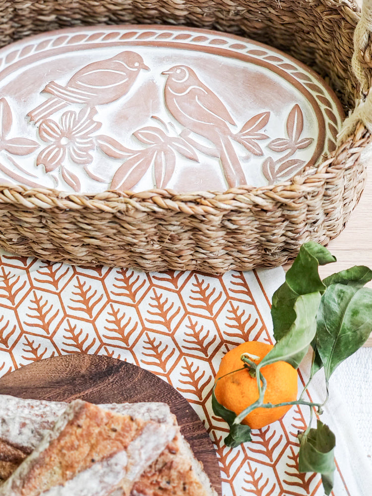 
                  
                    Bread Warmer & Basket Gift Set with Tea Towel - Lovebird Oval by KORISSA
                  
                