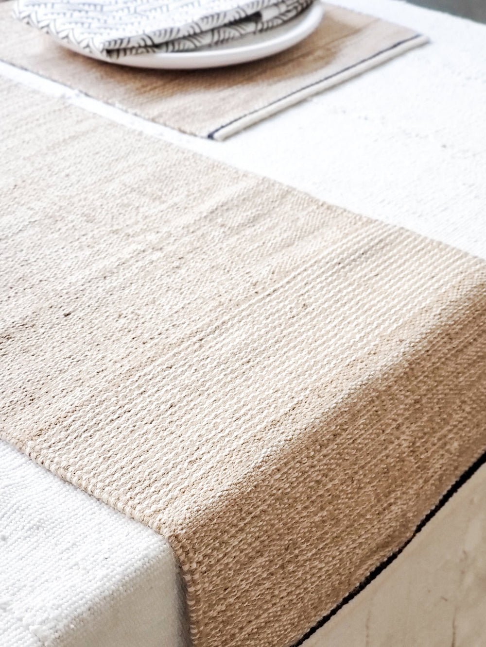 Aya Jute Cotton Table Runner by KORISSA