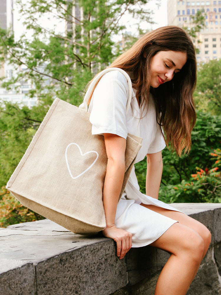 
                  
                    Jute Canvas Market Bag - Love by KORISSA
                  
                