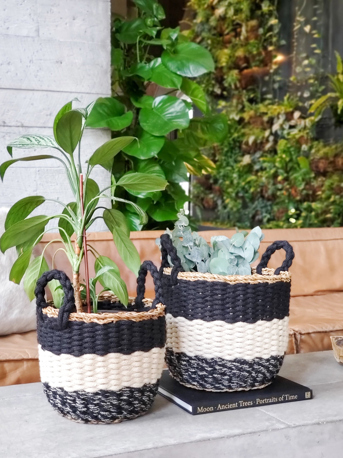 
                  
                    Ula Stripe Basket - Black by KORISSA
                  
                