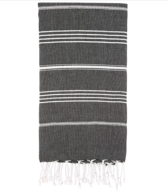 Pure Series: Sustainable Turkish Towel - Black by Hilana Upcycled Cotton