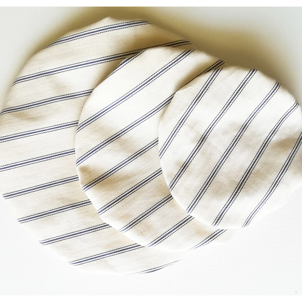 
                  
                    Navy Stripe Reusable Bowl Cover Set by Handicraft Soul
                  
                