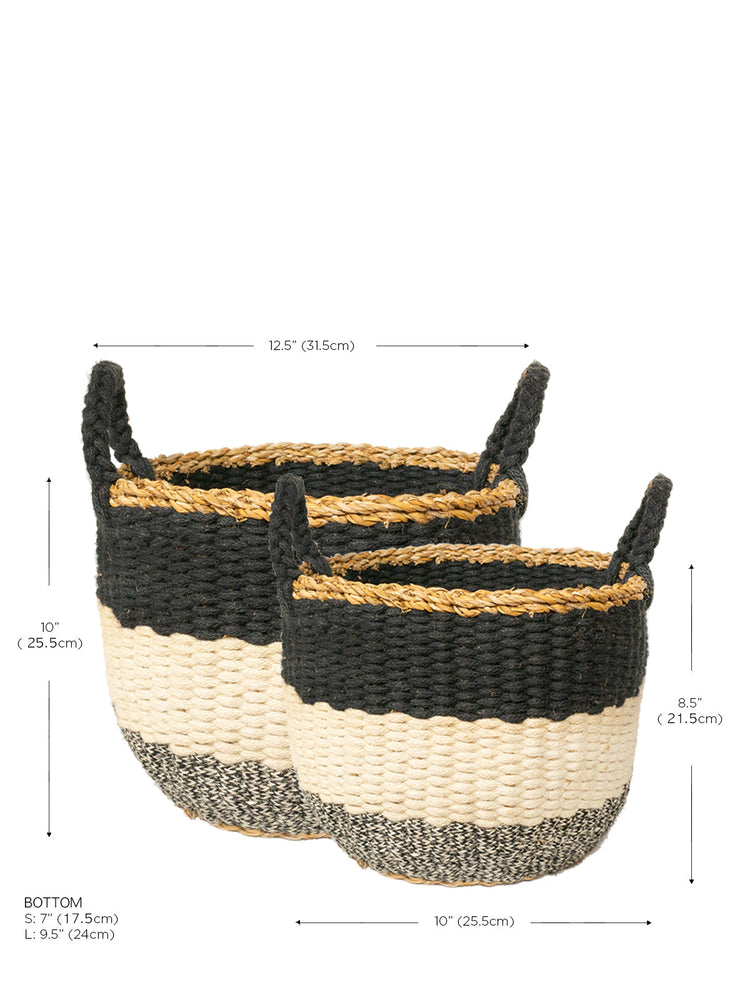 
                  
                    Ula Stripe Basket - Black by KORISSA
                  
                