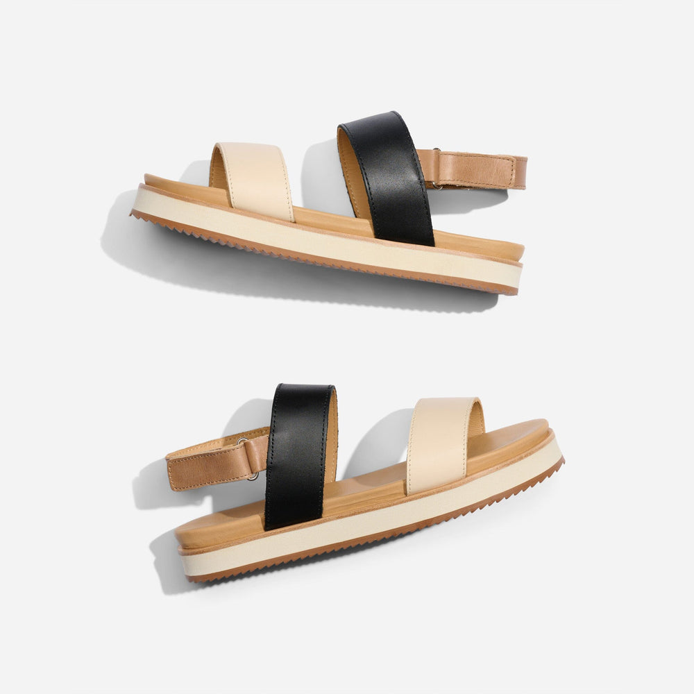 Go-To Flatform Sandal Bone/Black Colorblock