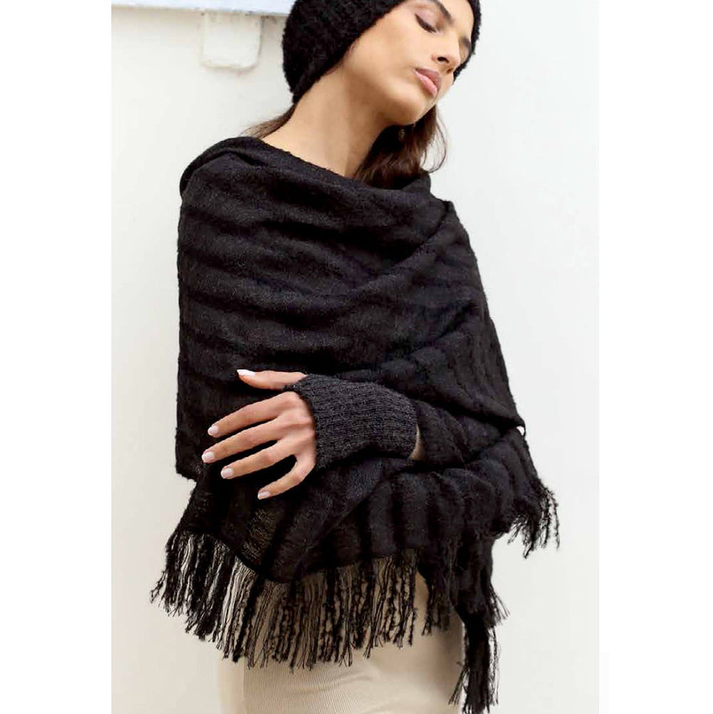 
                  
                    Black Loop Knit Alpaca Scarf by SLATE + SALT
                  
                