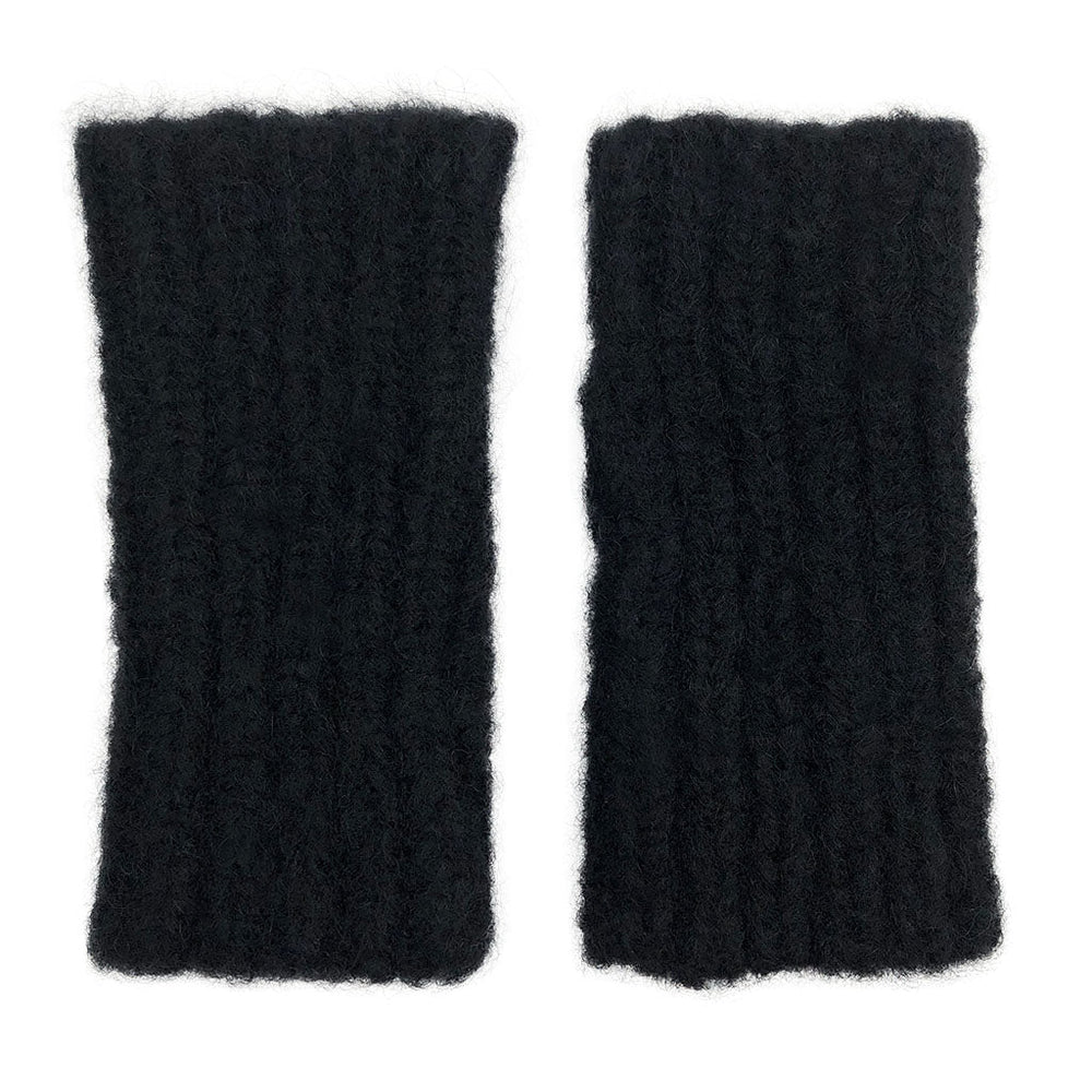 Black Ribbed Alpaca Gloves by SLATE + SALT