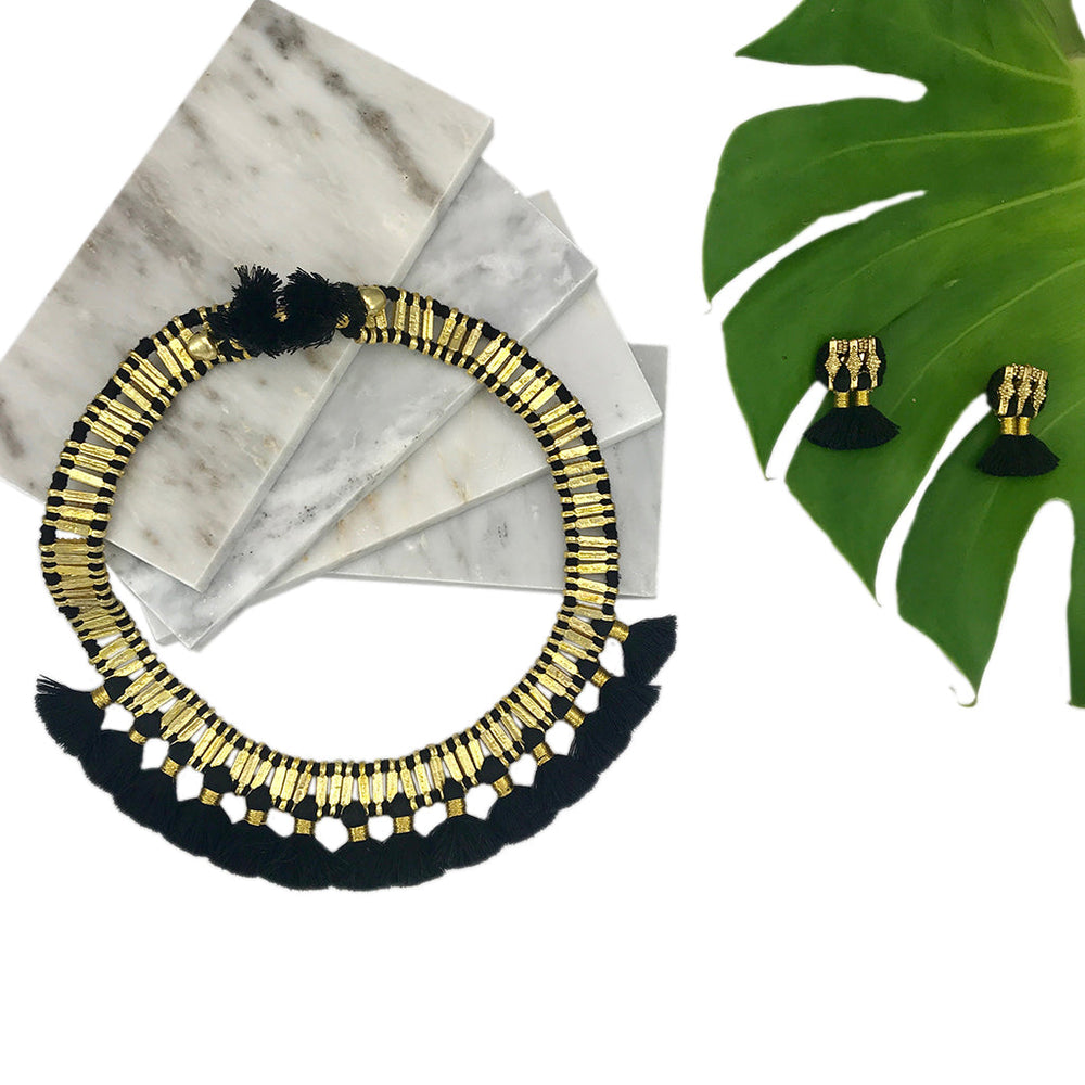 
                  
                    Temple Tassel Collar Necklace by SLATE + SALT
                  
                